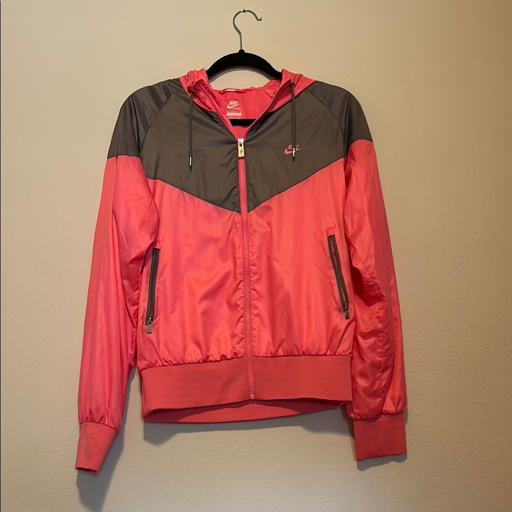 Nike Kids Pink and Gray Bomber Jacket
